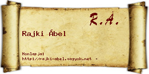 Rajki Ábel névjegykártya